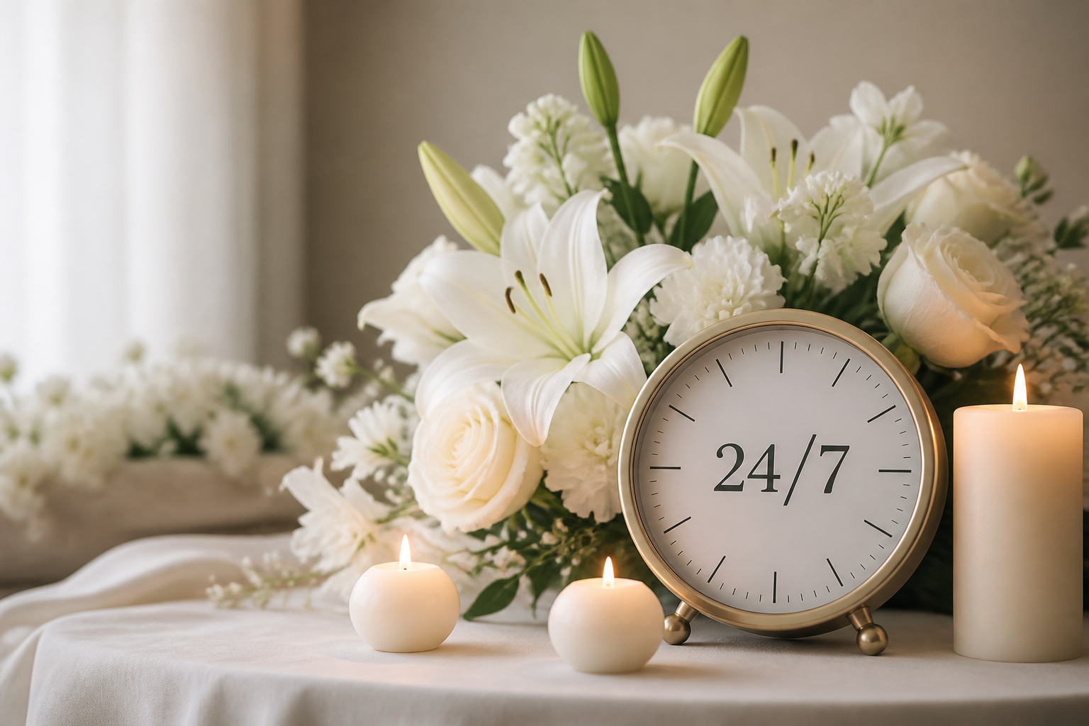 Horloge illustrant la disponibilité 24h/24